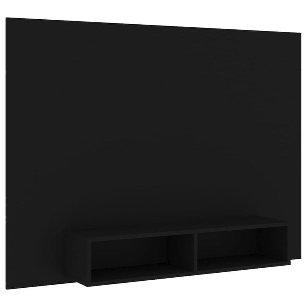 Vidaxl Nástenná TV skrinka čierna 135x23,5x90 cm drevotrieska